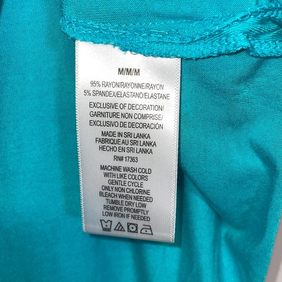 Cuddl Duds Short Sleeve T-Shirt(top only) Aqua Medium - Picture 7 of 7